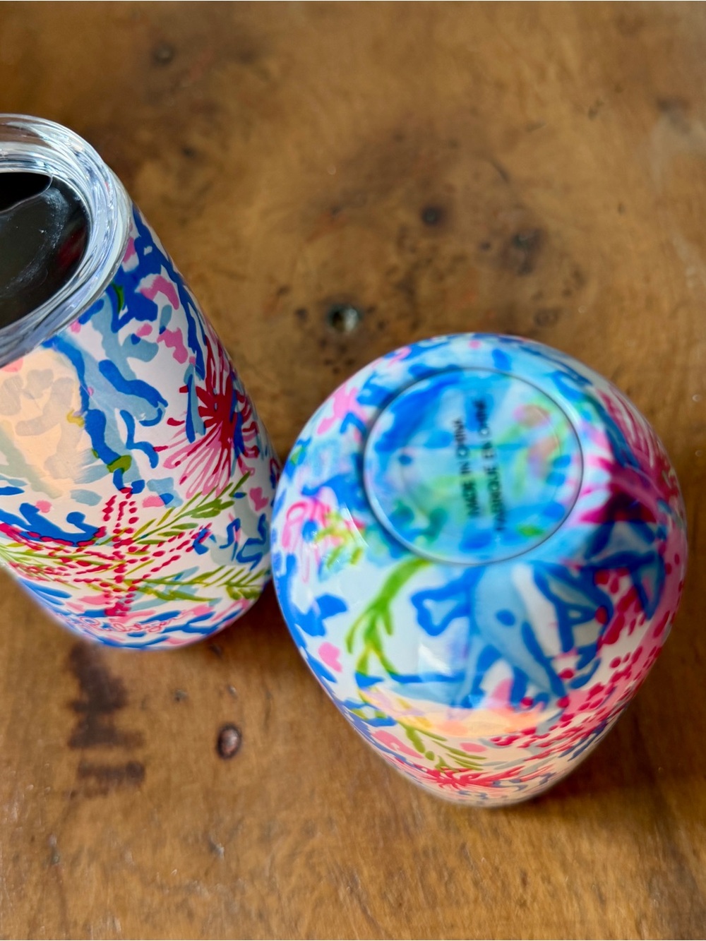 Lilly Pulitzer Tropical Coral Reef Stemless Tumbler - Blue Pink Green Cream - Picture 5 of 5